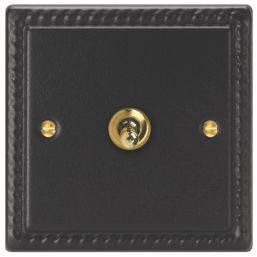 Varilight  10A 1-Gang 2-Way Light Switch  Georgian Black