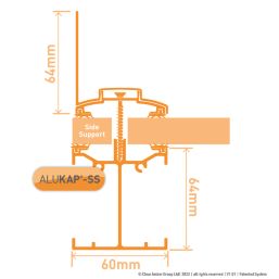 ALUKAP-SS White  Self-Support Wall Bar 4800mm x 60mm