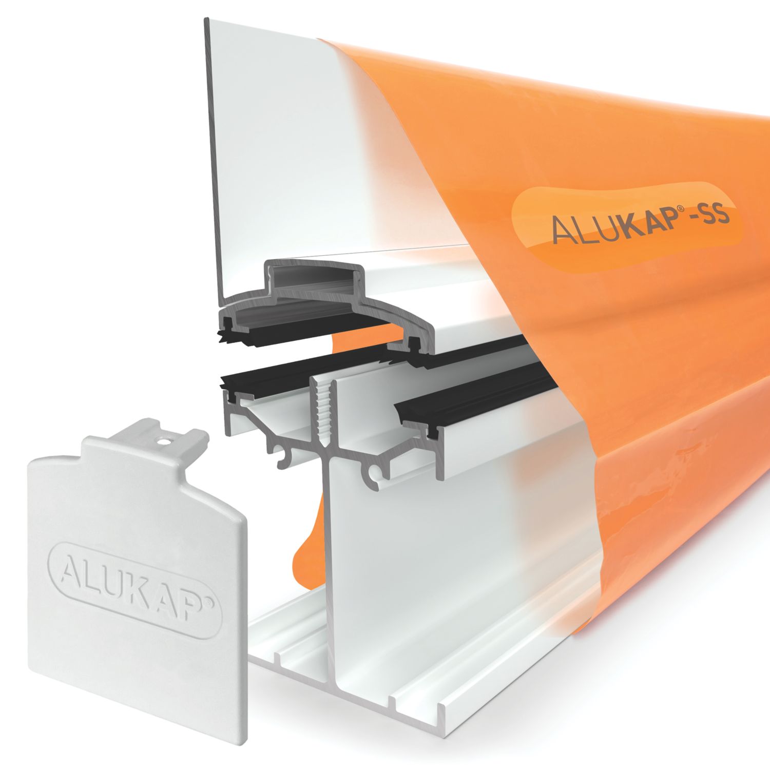 ALUKAP-SS White Self-Support Wall Bar 4800mm x 60mm (748FH)