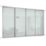 Spacepro Classic 4-Door Sliding Wardrobe Door Kit Silver Frame Arctic White Panel 2370mm x 2260mm
