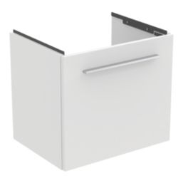 Ideal Standard i.life S Wall Hung Vanity Unit with Chrome Handle & Basin Matt White 500mm x 375mm x 440mm
