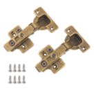 Eclipse 3D Adjustable Soft Close Steel 105° Full Overlay Antique Bronze Cabinet Hinge 62mm 2 Pack