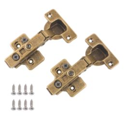 Eclipse 3D Adjustable Soft Close Steel 105° Full Overlay Antique Bronze Cabinet Hinge 62mm 2 Pack
