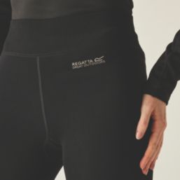 Regatta Fleece Womens Thermal Stretch Leggings Black One Size