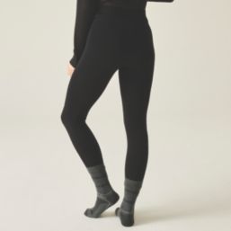 Regatta Fleece Womens Thermal Stretch Leggings Black One Size