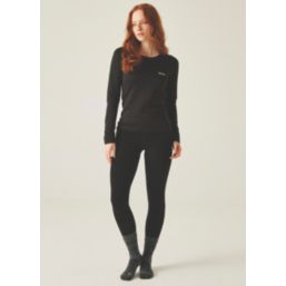 Regatta Fleece Womens Thermal Stretch Leggings Black One Size