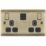 British General Nexus Metal 13A 2-Gang SP Switched Socket + 3A 45W 2-Outlet Type A & C USB Charger Antique Brass with Black Inserts
