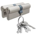 Smith & Locke 1 Star 6-Pin Euro Double Cylinder Locks 40-45 (85mm) Silver 2 Pack