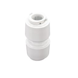 FloPlast FloFit+ Plastic Push-Fit Equal Straight Couplers 15mm 5 Pack