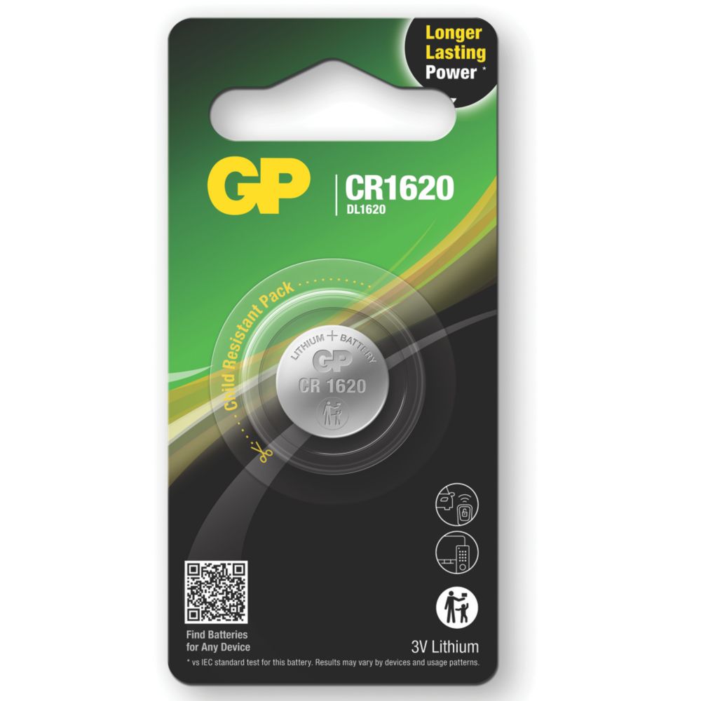 GP Batteries CR1620 Coin Cell Battery Screwfix