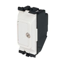 MK Grid Plus 13A Grid Fused Spur White with Colour-Matched Inserts