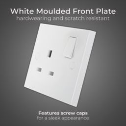 British General 900 Series 13A 1-Gang SP Switched Plug Sockets White   5 Pack