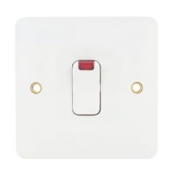 Hager Sollysta WMDP84N 20A 1-Gang 2P+E Control Switch White with LED