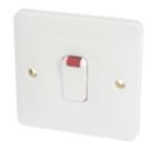 Hager Sollysta WMDP84N 20A 1-Gang 2P+E Control Switch White with LED
