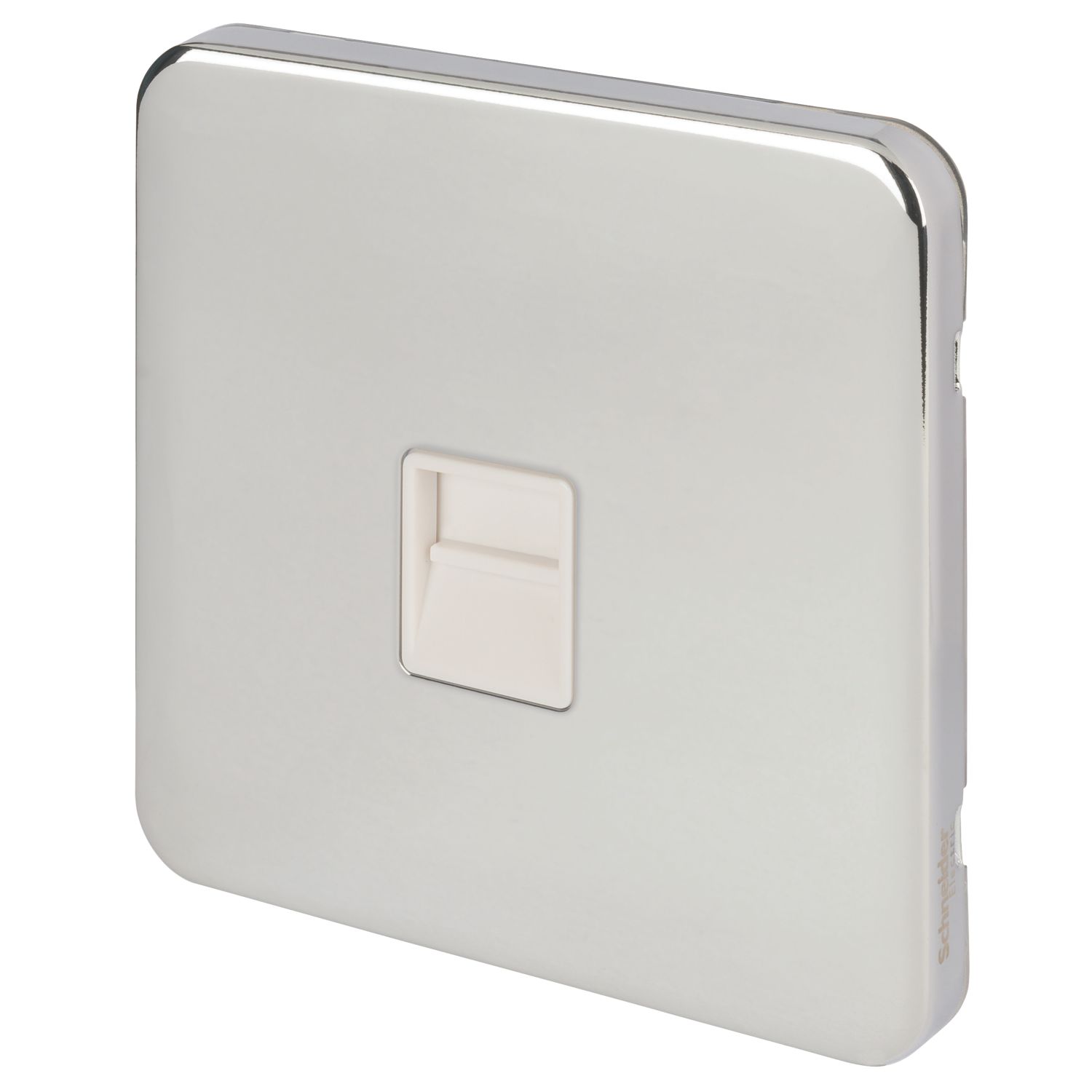 Schneider Electric Lisse Deco 1-Gang Slave Polished Chrome with White Inserts (749FF)
