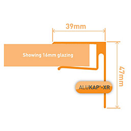 ALUKAP-XR White 16mm Sheet End Stop Bar 4800mm x 40mm