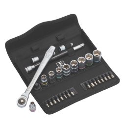 Wera 8100 SB 7 Zyklop Metal 3/8" Drive Ratchet & Socket Set 29 Pcs