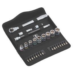 Wera 8100 SB 7 Zyklop Metal 3/8" Drive Ratchet & Socket Set 29 Pcs