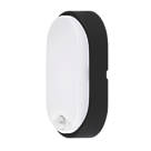 Luceco Eco Indoor & Outdoor Oval LED Decorative Bulkhead With PIR Sensor Black / White 10W 700lm