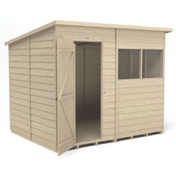 Forest  8' x 6' (Nominal) Pent Overlap Timber Shed with Assembly