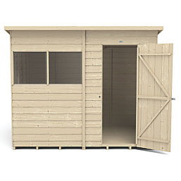 Forest  8' x 6' (Nominal) Pent Overlap Timber Shed with Assembly