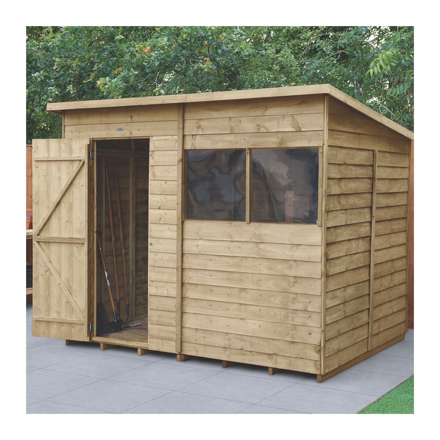 Forest 8' x 6' (Nominal) Pent Overlap Timber Shed with Assembly (749JR)