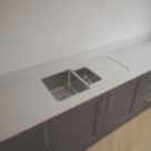 Metis  White Fleck Kitchen Worktop with 1.5 Bowl Stainless Steel Sink 3050mm x 620mm x 15mm