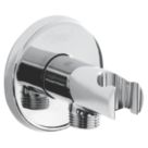 Bristan  Easyfit Contemporary Round Shower Wall Outlet with Handset Holder Bracket Chrome 80mm