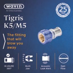 Wavin Tigris  Multi-Layer Composite Press-Fit Adapting Female Couplers 0.5" x 20mm 10 Pack