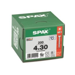 Spax Blax PZ Countersunk Self Drilling Wood Screws 4mm x 30mm 200 Pack