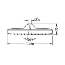 Grohe Vitalio Comfort  Adjustable Shower Head Chrome 250mm