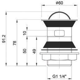 Highlife Bathrooms Slotted Pop Up Swivel Basin Waste Chrome 60mm