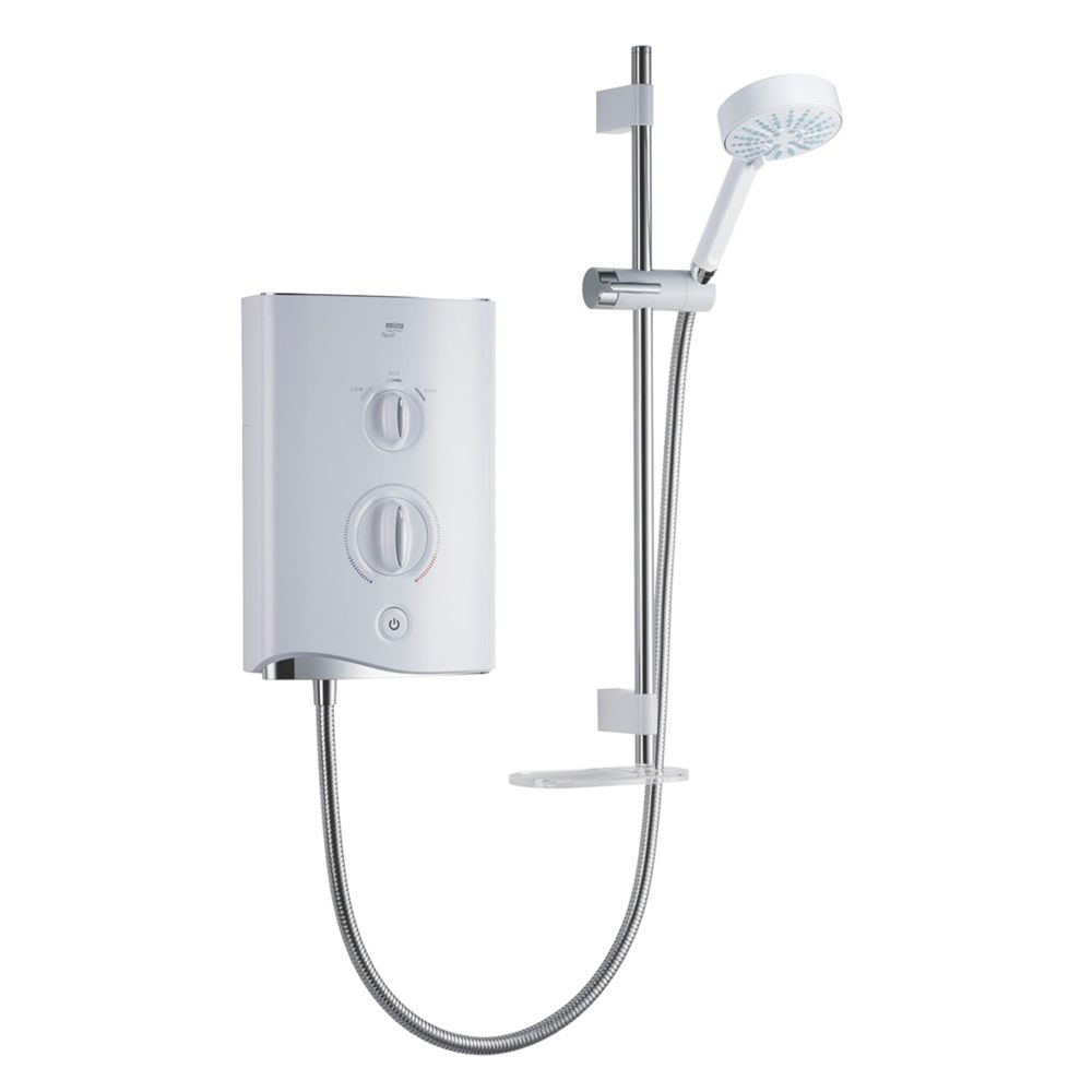 Mira Sport White / Chrome 9kW Thermostatic Electric Shower | Showers | Screwfix.com