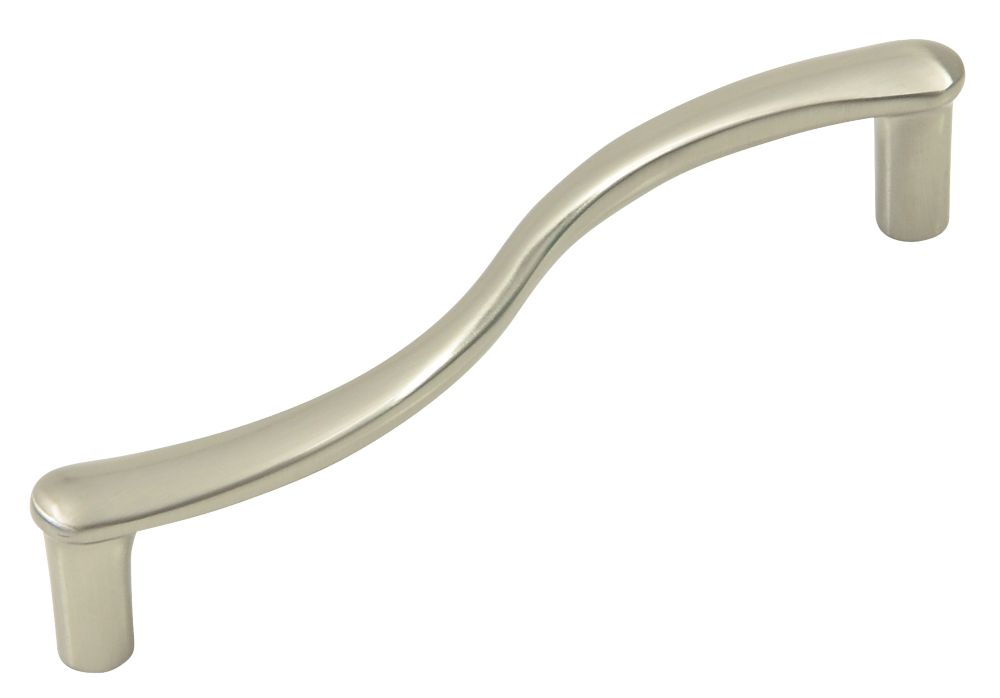 Siro Waved Cabinet Pull Handle Satin Nickel 128mm | Cabinet Handles | Screwfix.com