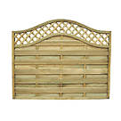 Forest Prague  Lattice Curved Top Fence Panels Natural Timber 6 x 5' Pack of 7