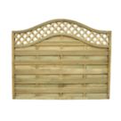 Forest Prague  Lattice Curved Top Fence Panels Natural Timber 6' x 5' Pack of 7