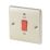 British General Nexus Metal 45A 1-Gang 2-Pole Cooker Switch Pearl Nickel with LED with Red Inserts