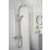 Bristan Quadrato Rear-Fed Exposed Gun Metal Grey Thermostatic Adjustable Rigid Riser Bar Shower