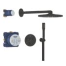 Grohe Precision SmartControl HP Rear-Fed Concealed Matt Black Thermostatic Shower System