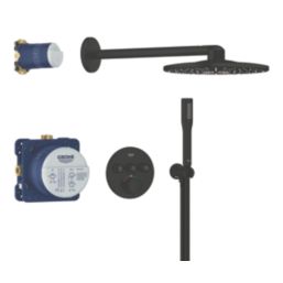 Grohe Precision SmartControl HP Rear-Fed Concealed Matt Black Thermostatic Shower System