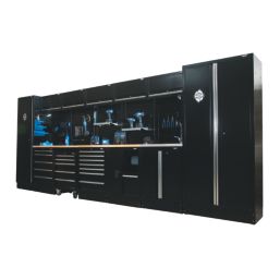 Bunker  Black 25 Piece Modular Storage Set with 1 Bowl Stainless Steel Sink