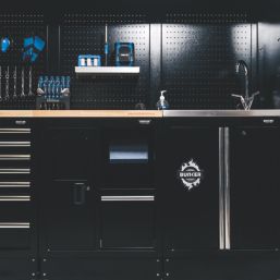 Bunker  Black 25 Piece Modular Storage Set with 1 Bowl Stainless Steel Sink