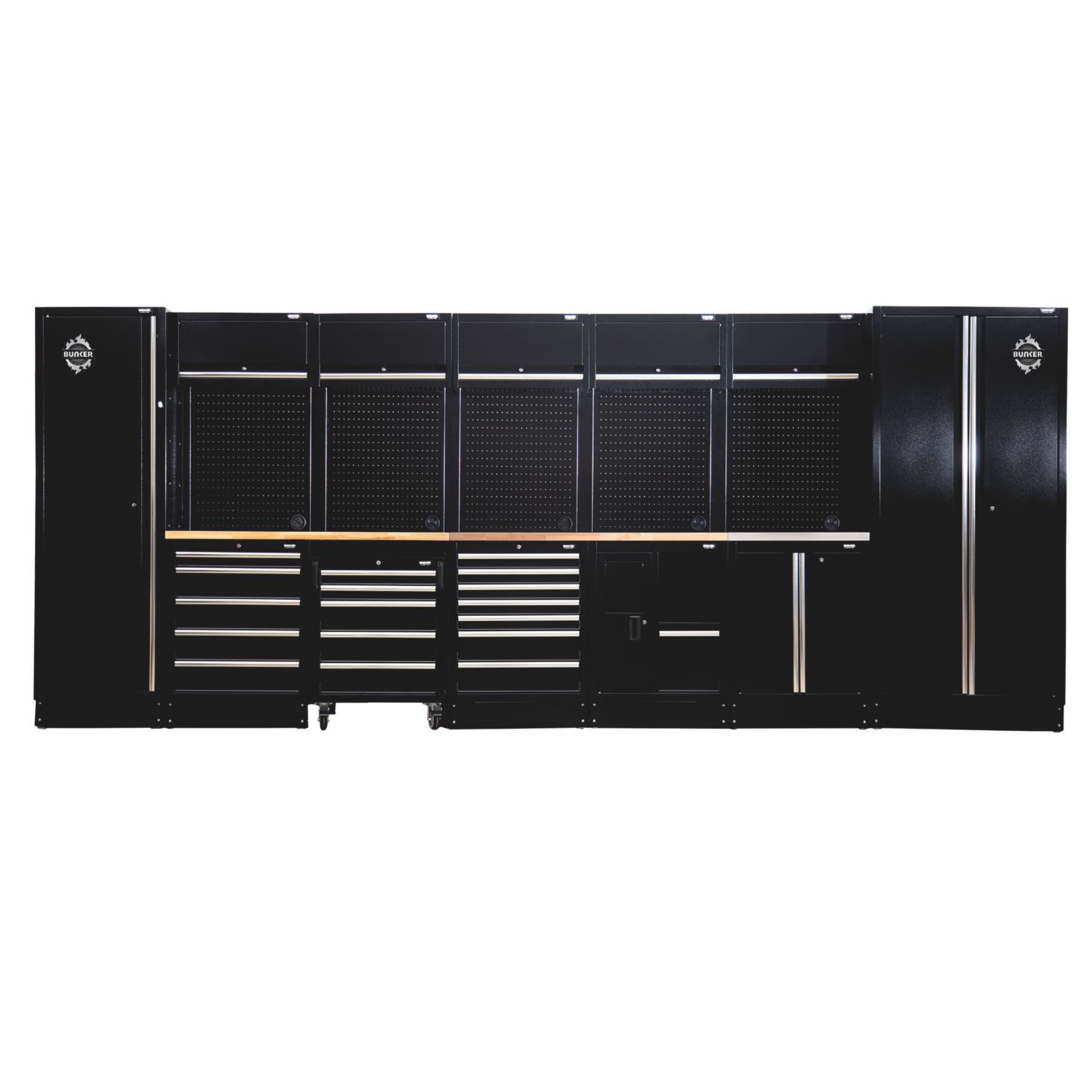 Bunker Black 25 Piece Modular Storage Set with 1 Bowl Stainless Steel Sink (750CN)