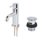 Refurb Swirl Ola Chrome 117mm Cloakroom Lever Mono Basin Mixer Tap  With Clicker Waste