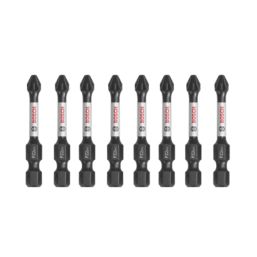 Bosch  1/4" 50mm Hex Shank PZ2 Impact Control Screwdriver Bits 8 Piece Set