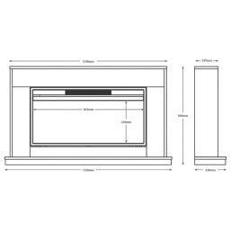 Be Modern Farleigh Grande Electric Fire Suite White 1320mm x 250mm x 760mm