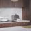 Wilsonart Omega Modern Terzo Matt White & Grey Stone Effect Laminate Breakfast Bar 4100mm x 900mm x 38mm