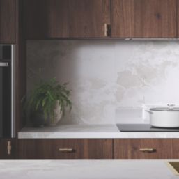 Wilsonart Omega Modern Terzo Matt White & Grey Stone Effect Laminate Breakfast Bar 4100mm x 900mm x 38mm