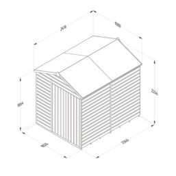 Forest Beckwood 6' x 7' 6" (Nominal) Apex Shiplap Timber Shed with Base