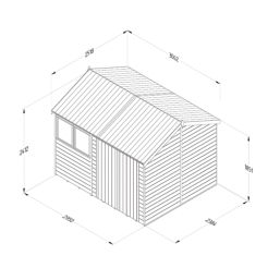 Forest Timberdale 10' x 8' 6" (Nominal) Reverse Apex Tongue & Groove Timber Shed with Base